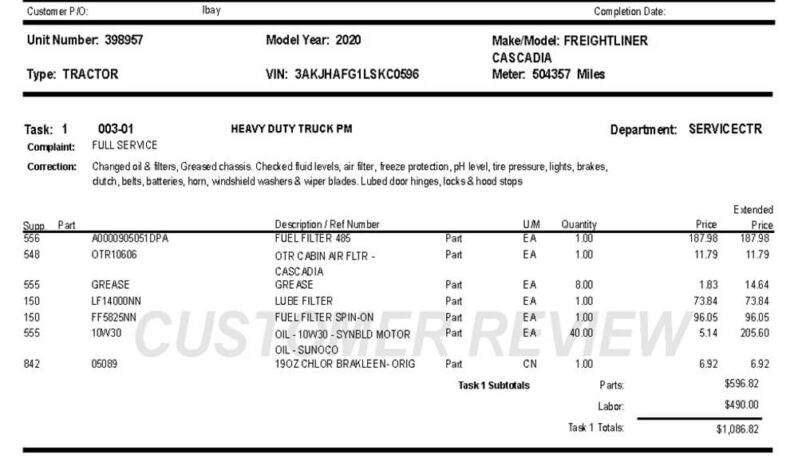 2020 FREIGHTLINER CASCADIA 126 W/72″ SLEEEPER full