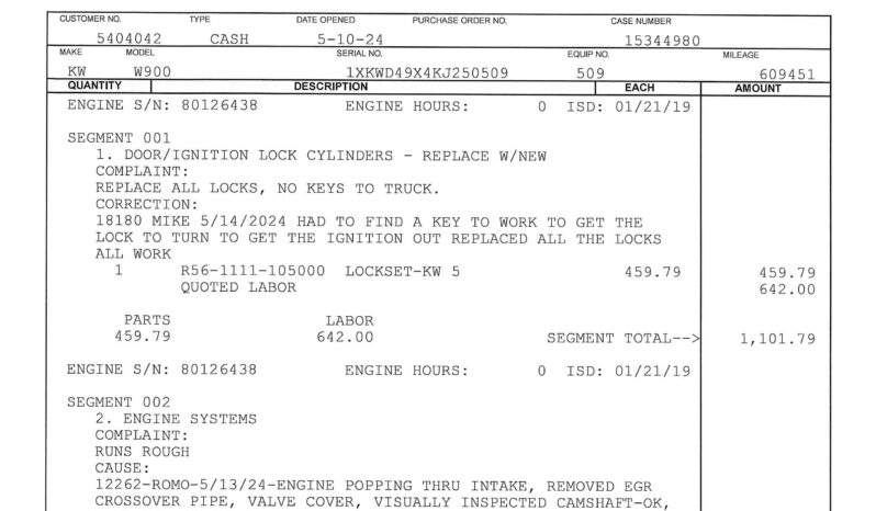 2019 KENWORTH W900L W/CERTIFIED OVERHAUL & WARRANTY full