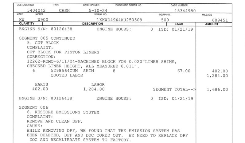 2019 KENWORTH W900L W/CERTIFIED OVERHAUL & WARRANTY full