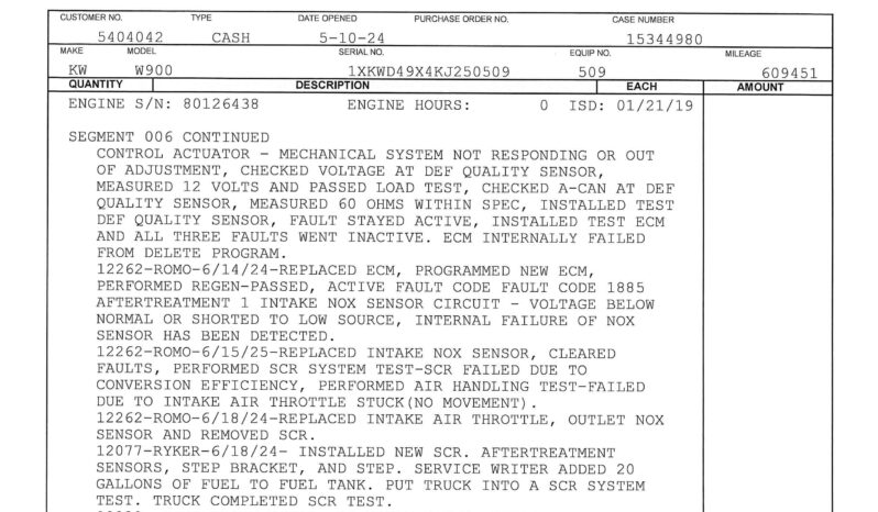 2019 KENWORTH W900L W/CERTIFIED OVERHAUL & WARRANTY full