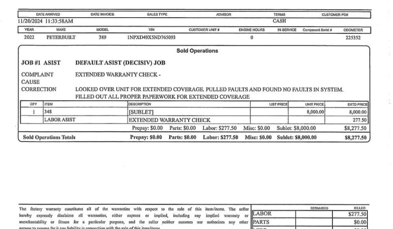 2022 PETERBILT 389 W/222K MILES ON CERTIFIED OVERHAUL full